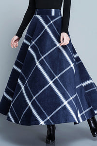 Autumn Winter Plaid Wool Skirt C3100