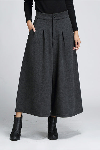 Autumn Winter Wide Leg Wool Pants C3049