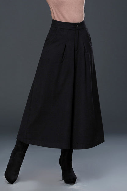 Autumn Winter Wide Leg Wool Pants C3049