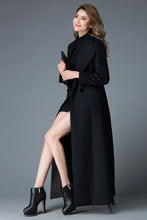 Load image into Gallery viewer, Black Long Maxi Wool Coat Women C1766
