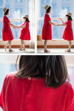 Load image into Gallery viewer, New Summer Women Red Linen Casual Dress C2902
