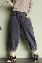 Load image into Gallery viewer, Gray High Waist Corduroy Pants C2955#
