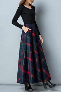 Winter Casual Maxi Wool Skirt C3116