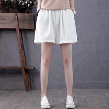 Load image into Gallery viewer, Women&#39;s Elastic wasit linen short C1393#
