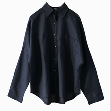Load image into Gallery viewer, Long Sleeve Linen Shirt Tops in Black  C2271#YY05266
