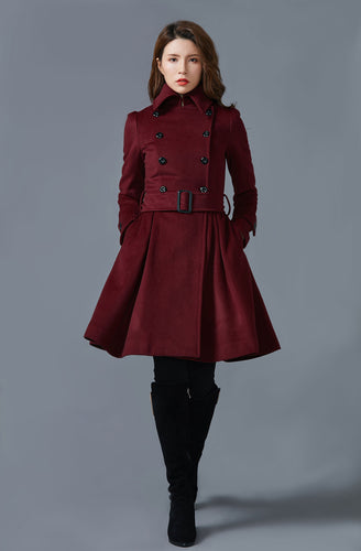 wine red coat