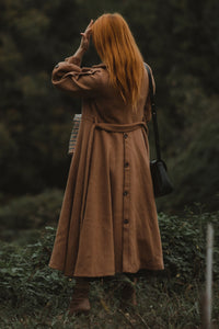 Double Breasted Belted Wool Coat C3141