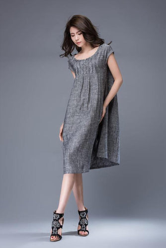 Grey linen dress