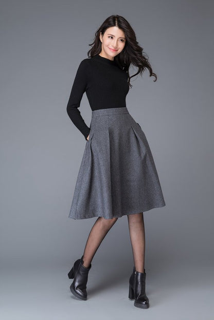 Grey Wool Skirt