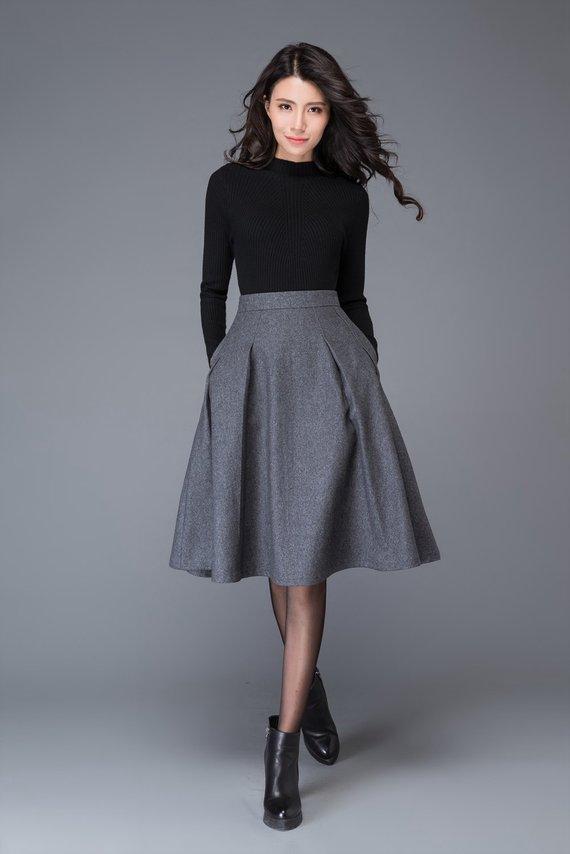 wool  midi skirt