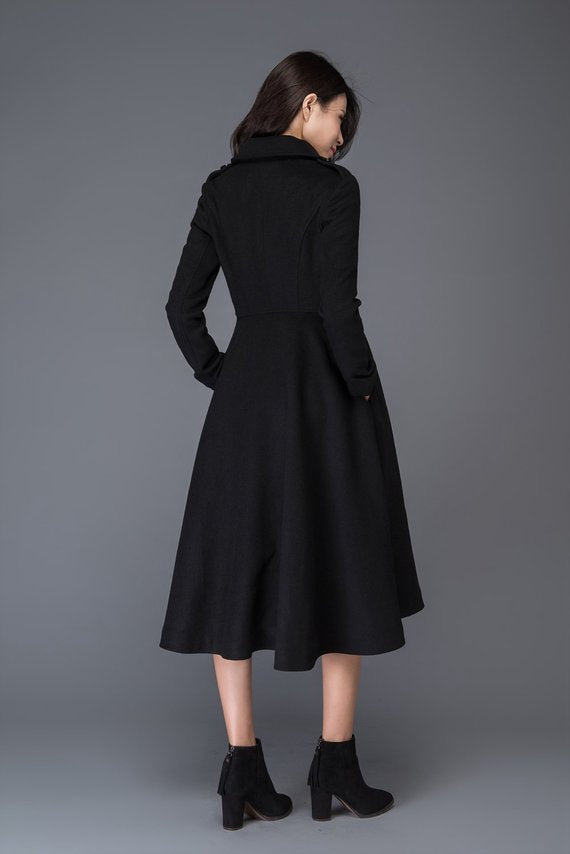 Double Breasted Maxi Wool Coat C1019