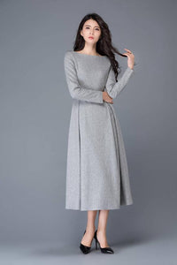 grey wool dress