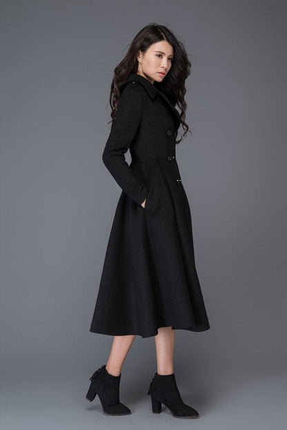Double Breasted Maxi Wool Coat C1019