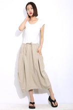 Load image into Gallery viewer,  Beige linen skirt
