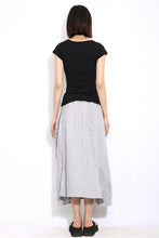 Load image into Gallery viewer, Casual Gray Linen Skirt C326

