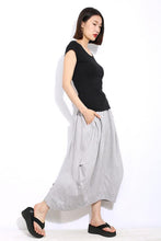 Load image into Gallery viewer, Casual Gray Linen Skirt C326

