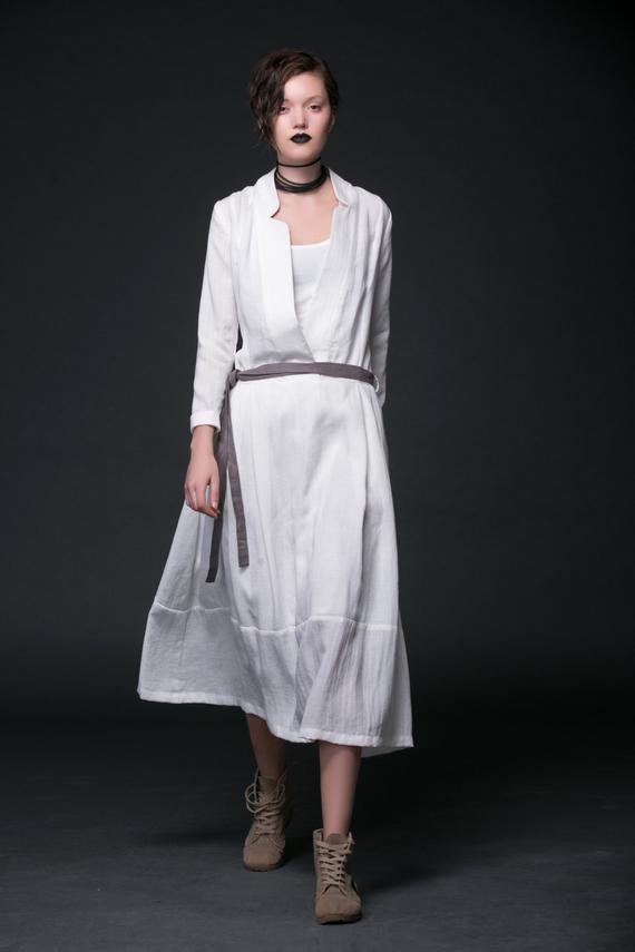 white linen dress