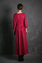 Load image into Gallery viewer, Red Linen Maxi Dress C500
