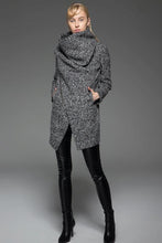 Load image into Gallery viewer, Asymmetrical Zip Wool Blend Coat C745
