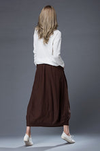 Load image into Gallery viewer, Brown Linen Skirt C861

