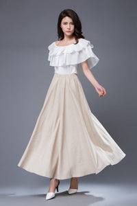 women linen skirt