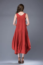 Load image into Gallery viewer, red linen dress

