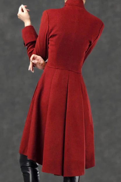 Winter Asymmetrical Military Wool Coat C2592