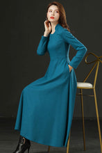 Load image into Gallery viewer, Womens Long sleeve winter wool dress C1735
