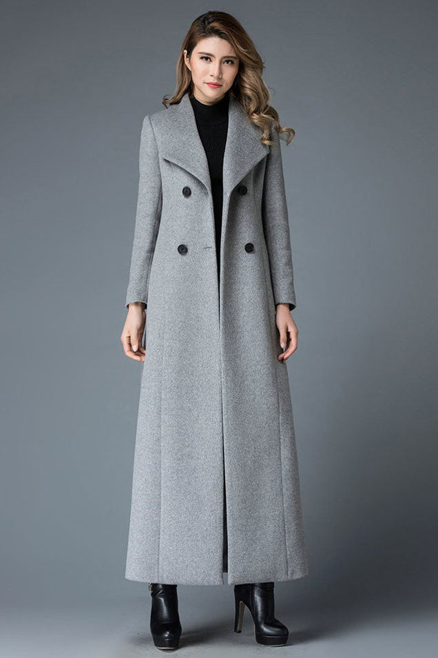 Winter Simple Wool Maxi Coat C1766#