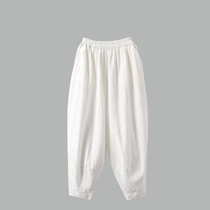 Blue Casual Leisure Linen Pants C180601