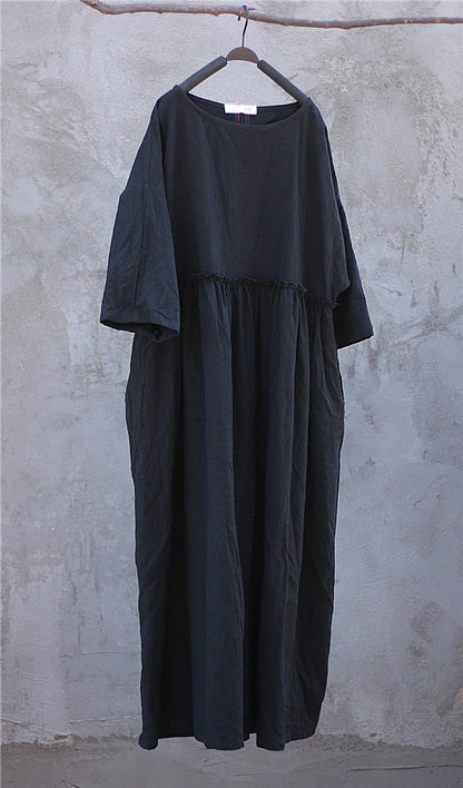 Casual Maxi Cotton Linen Dress C1976