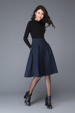 Load image into Gallery viewer, Vintage Women Grey Wool Skirt C1003
