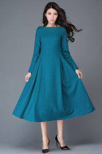 Princess Line grey wool dress C1026