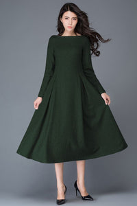 Princess Line grey wool dress C1026