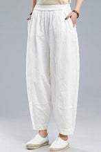 Load image into Gallery viewer, White Casual Leisure Linen Pants C1806
