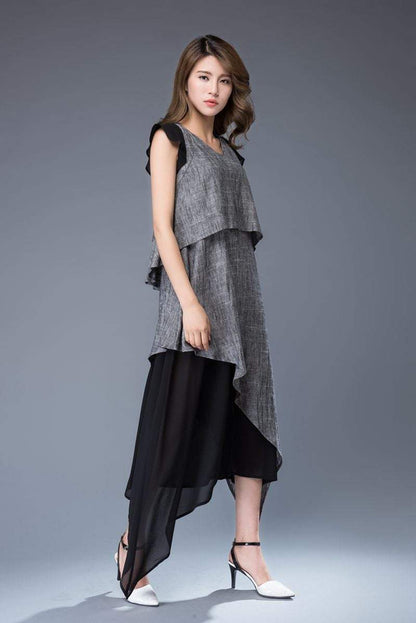Gray linen dress, linen dress, long linen dress, Womens dress, maxi dress woman, summer dress, linen dress long, womens linen dress C932