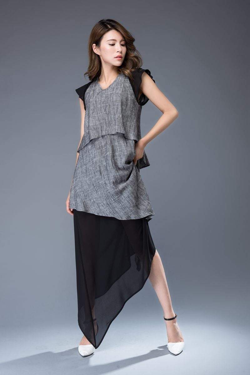 Gray linen dress, linen dress, long linen dress, Womens dress, maxi dress woman, summer dress, linen dress long, womens linen dress C932