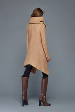 Load image into Gallery viewer, Brown Asymmetrical Winter Wool Coat C959
