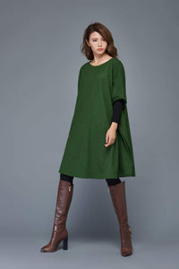 Blanket Cape Dress - Emerald Green Loose Warm Poncho Dress Warm Winter Accessory for Women C983