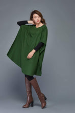 Load image into Gallery viewer, Blanket Cape Dress - Emerald Green Loose Warm Poncho Dress Warm Winter Accessory for Women C983
