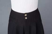 Load image into Gallery viewer, Long black winter wool pants with pockets C1014
