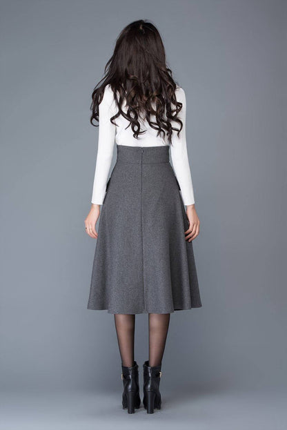 High wasit wool maxi skirt C1035