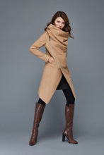Load image into Gallery viewer, Brown Asymmetrical Winter Wool Coat C959#
