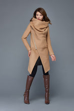 Load image into Gallery viewer, Brown Asymmetrical Winter Wool Coat C959
