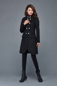 Double breasted military  wool  jacket C980