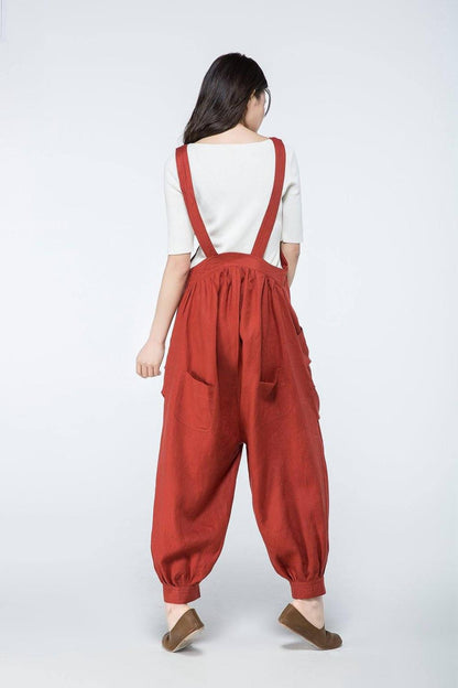 Linen jumpsuit, loose Linen jumpsuit, Linen jumpsuit women, Linen pants, linen overalls, Wide leg jumpsuit, plus size linen pants C1058
