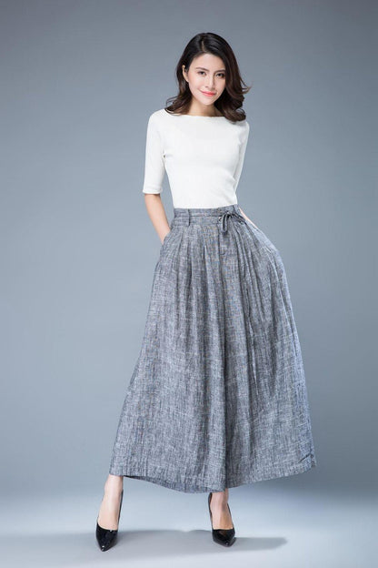 linen pants, linen trousers, high waisted trousers, wide leg pants women, grey linen pants, palazzo pants, linen pants women C1039