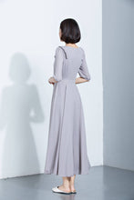 Load image into Gallery viewer, summer chiffon dress with mid sleeves and high waist C1137
