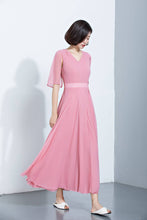 Load image into Gallery viewer, summer chiffon high waist elegant long bridesmaid dress C1143
