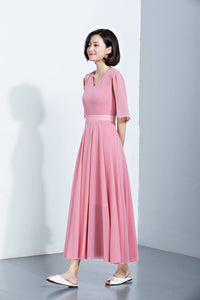 summer chiffon high waist elegant long bridesmaid dress C1143